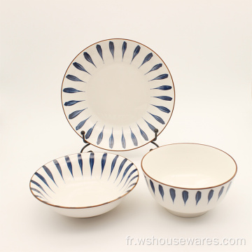 12pcs Popular en porcelaine en porcelaine en porcelaine